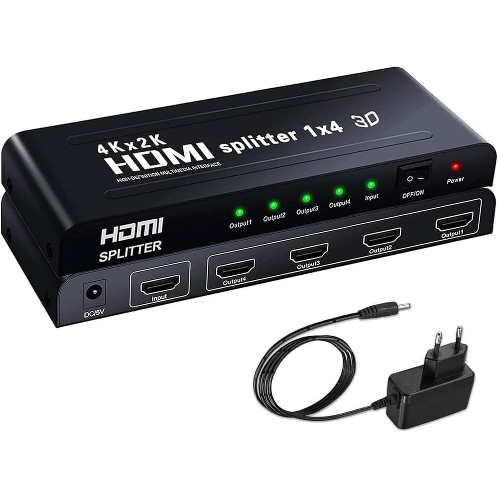 Splitter HDMI 1x4 Distribuidor 1Entrada 4Salidas 4K 3D 1080P PS4 HDTV Multicolor