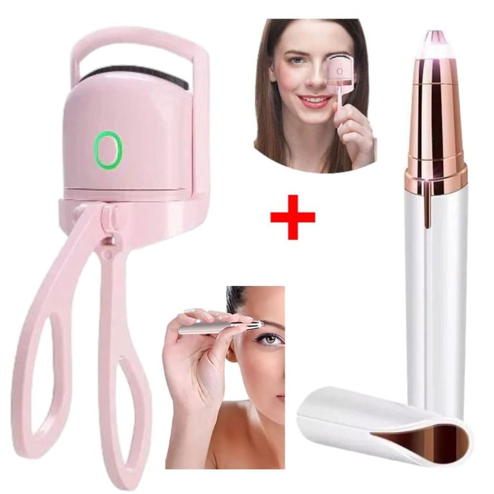 Kit 2 en 1 Rizador de Pestañas Termico + Depilador de Cejas Multicolor