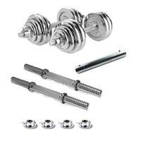 Juego de Mancuernas 30KG Metal Ajustables Pesas Cromadas Maletín