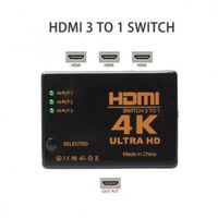 Conmutador HDMI 3 Puertos Entrada 1 Salida 4K Ultra HD Switch HDTV TV