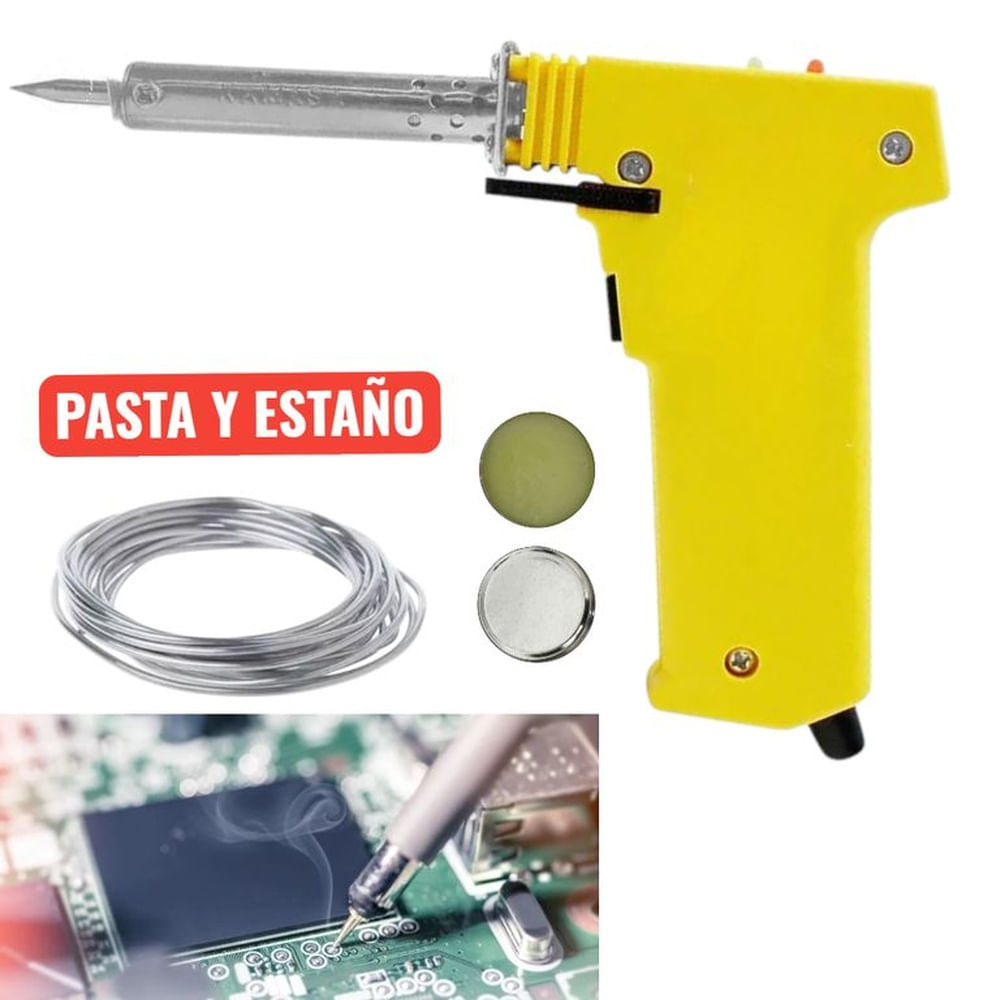 Set de Reparación Electrónica Cautín Pistola 80W y Accesorios Multicolor