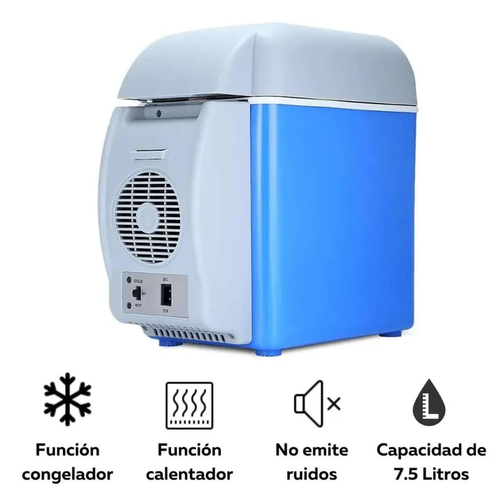 Nevera Portátil para Carro 7.5L Función Frío y Calor con Cable 1.6m Multicolor