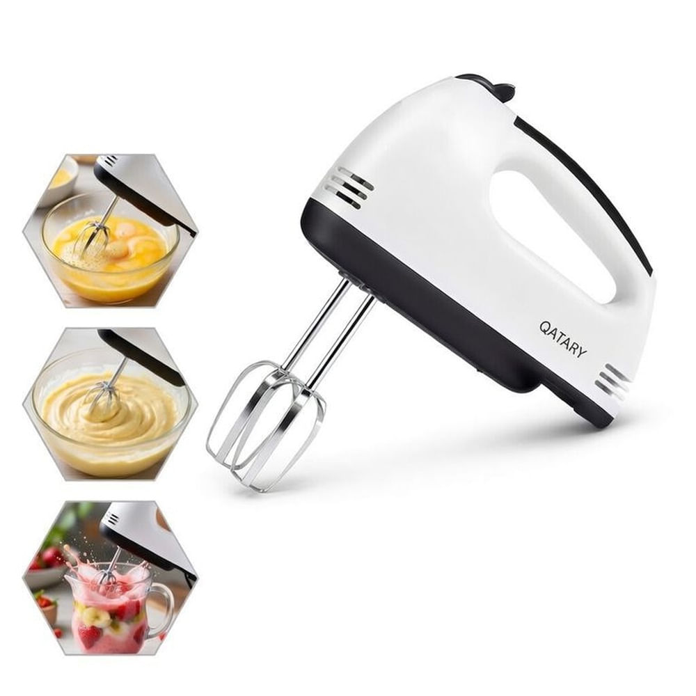 Batidora de Mano Eléctrica 7 Velocidades - Batidor Profesional con 2 Varillas de Acero Multicolor
