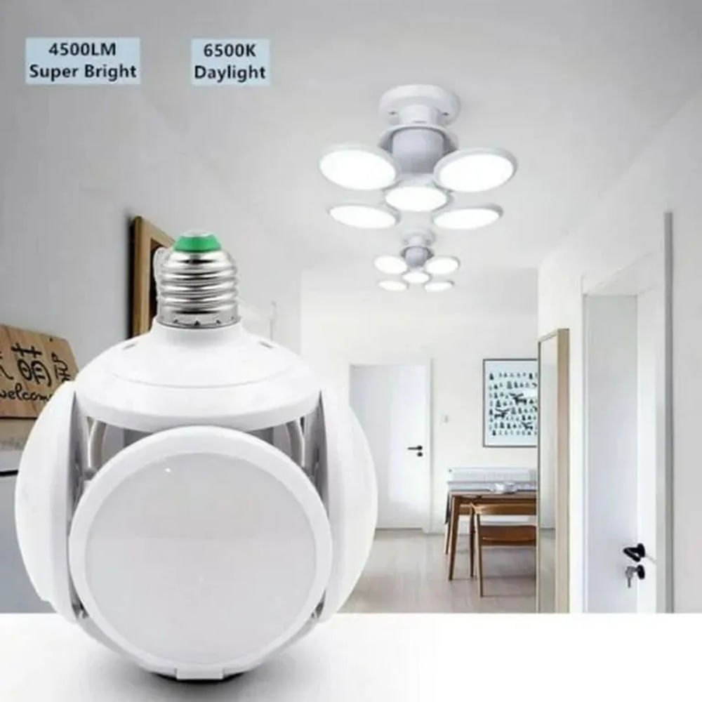 Foco LED Plegable de 4 Aspas Ajustables - Lámpara Deformable para Iluminación Integral Multicolor