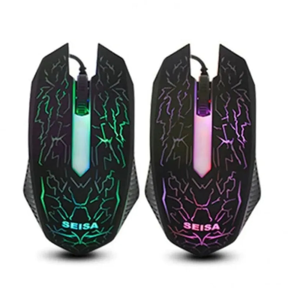 Mouse Optico Gamer Camaleon Cambia Color LED Ergonómico Multicolor