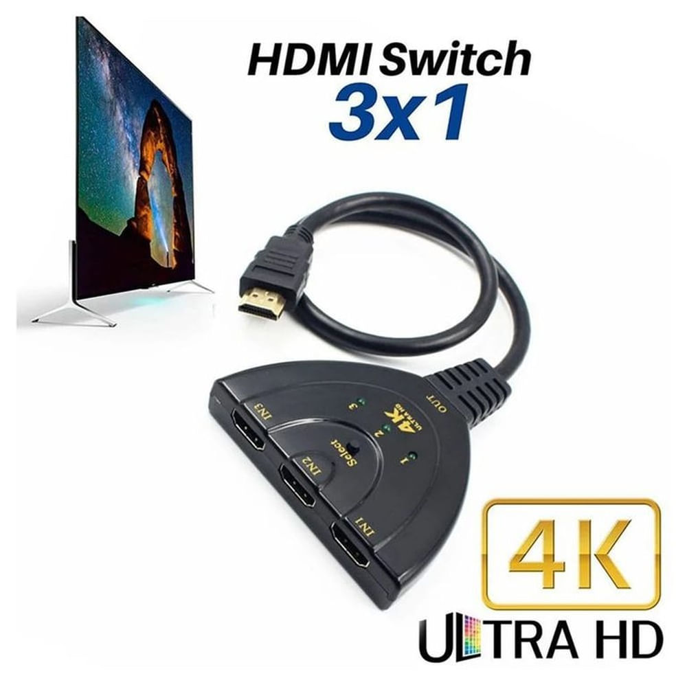 Switch HDMI 1 a 3 Puertos para Compartir Señal de Alta Definición Multicolor