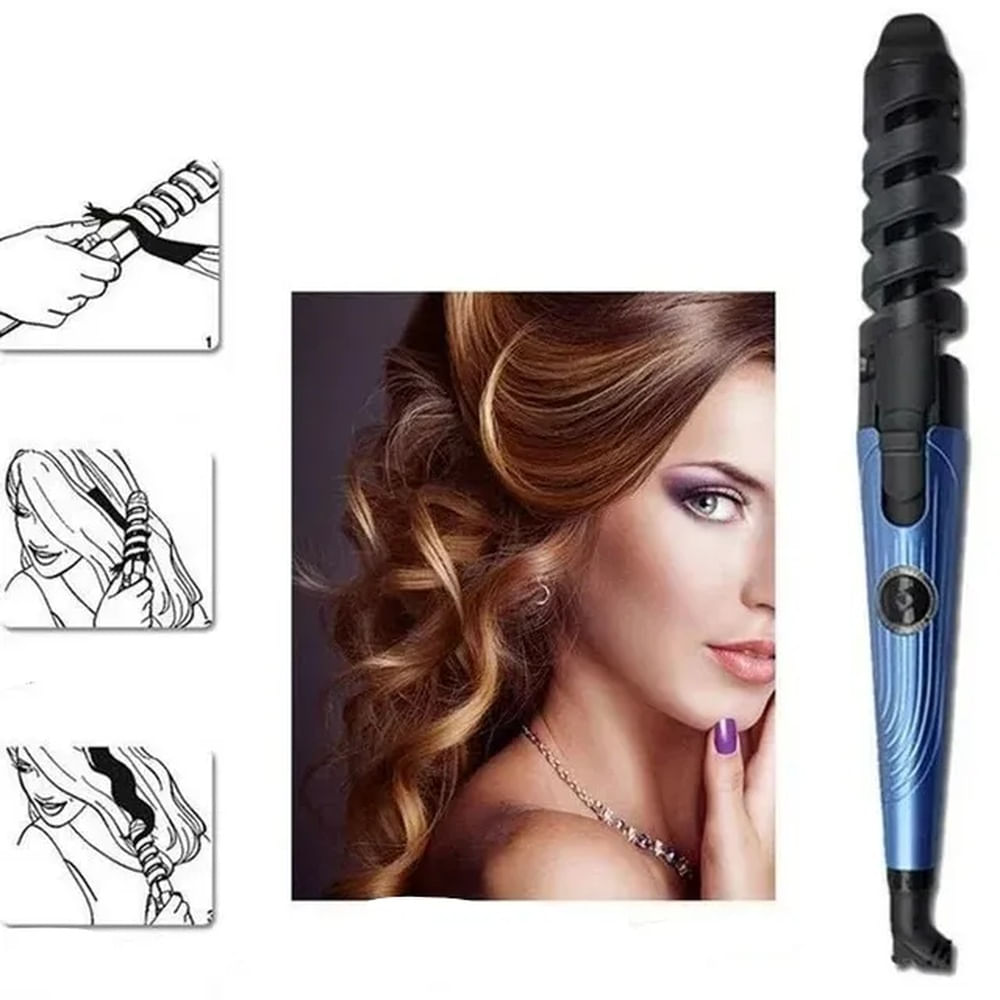 Rizador de Cabello Portátil con Eje de Cerámica y Tecnología Anti-Escaldado Multicolor