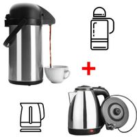 Termo Sifón Dispensador de Bebidas Combo Ideal + Hervidor Eléctrico 2L
