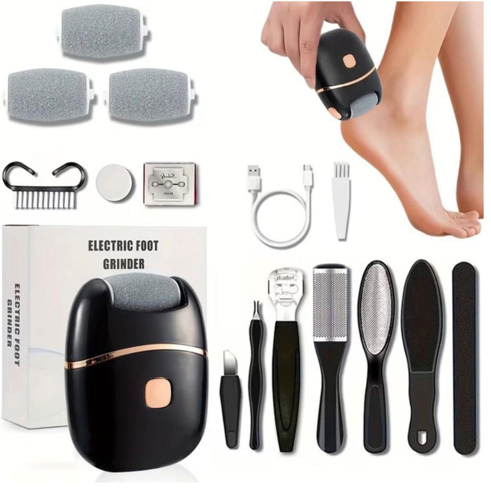 Lima Eléctrica recargable para Callos de Pies con Accesorios de Pedicure