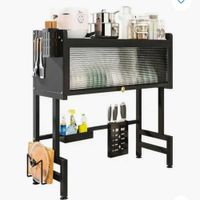 Yamelide Escurridor De Trastes Sobre Fregadero Platos Con Puerta 85cm Color Negro