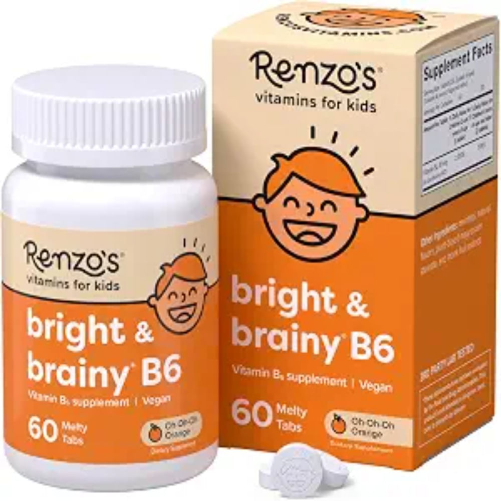 Renzos Bright Brainy B6 Vitamina B6 para Niños 60 Tabletas