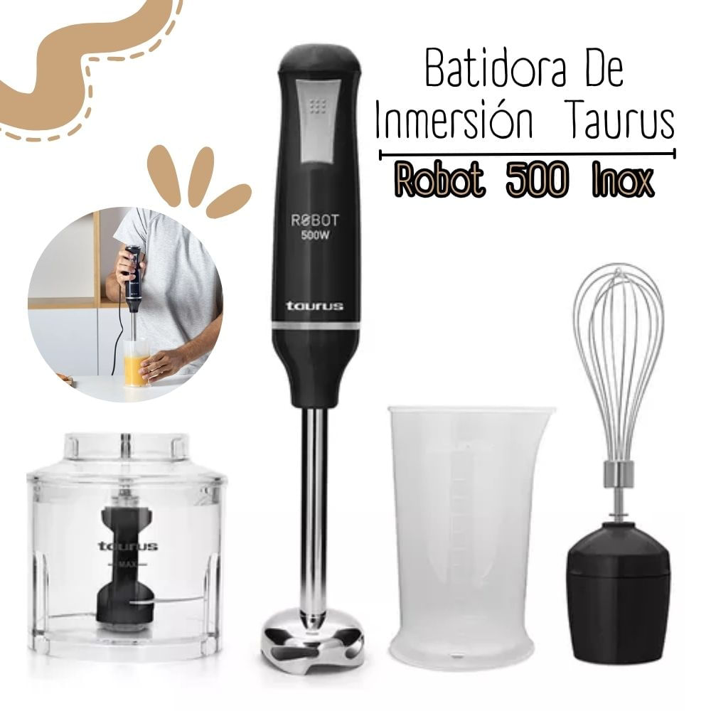 BATIDORA DE INMERSION TAURUS ROBOT 500 PLUS INOX..