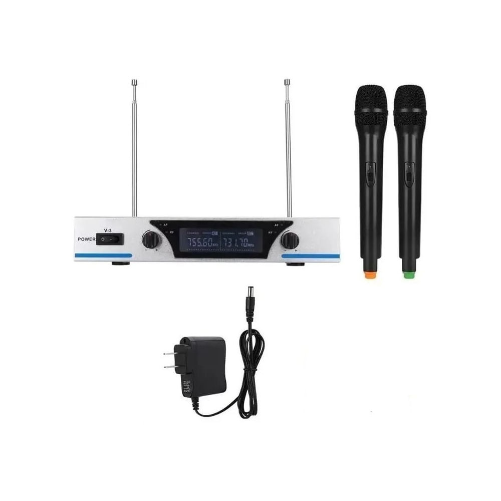 Micrófono Inalámbrico de Mano Dual XY-V-3 - Calidad de Audio Premium para Escenarios y Shows Multicolor