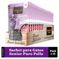 Pack x16 Sachet para Gato Senior Leonardo Puro Pollo 85 gr