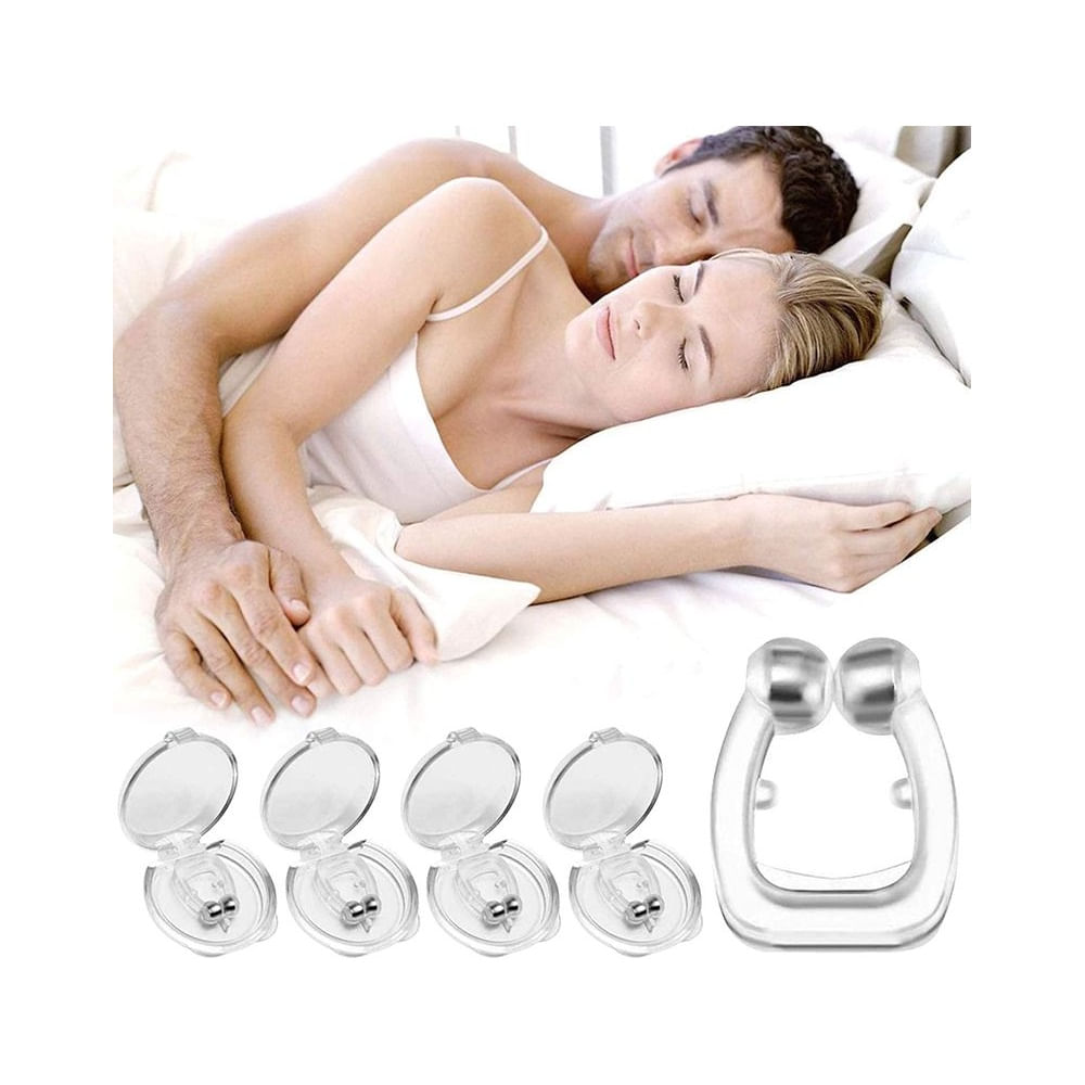 Pack x4 Clip Nasal Magnético Antirronquidos Silicona Solución para Mejor Descanso Respiración Multicolor