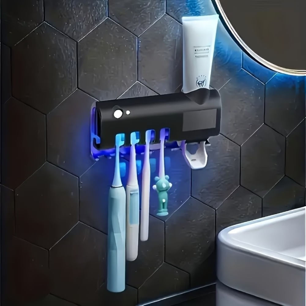 ESTERILIZADOR DE CEPILLOS UV RECARGABLE USB Y SOLAR NEGRO
