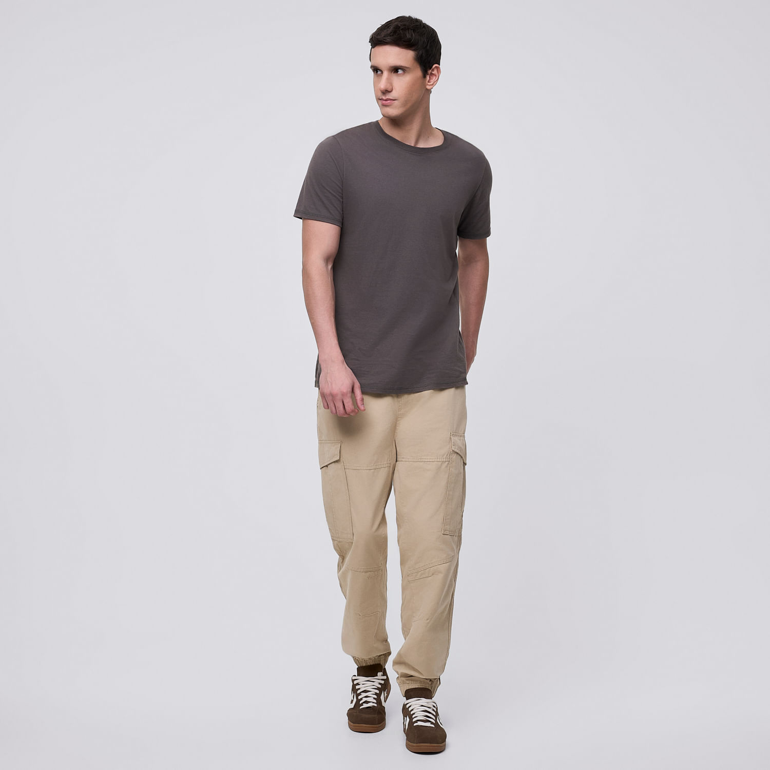 Pantalón Jogger Hombre Cargo Amc Beige Talla L