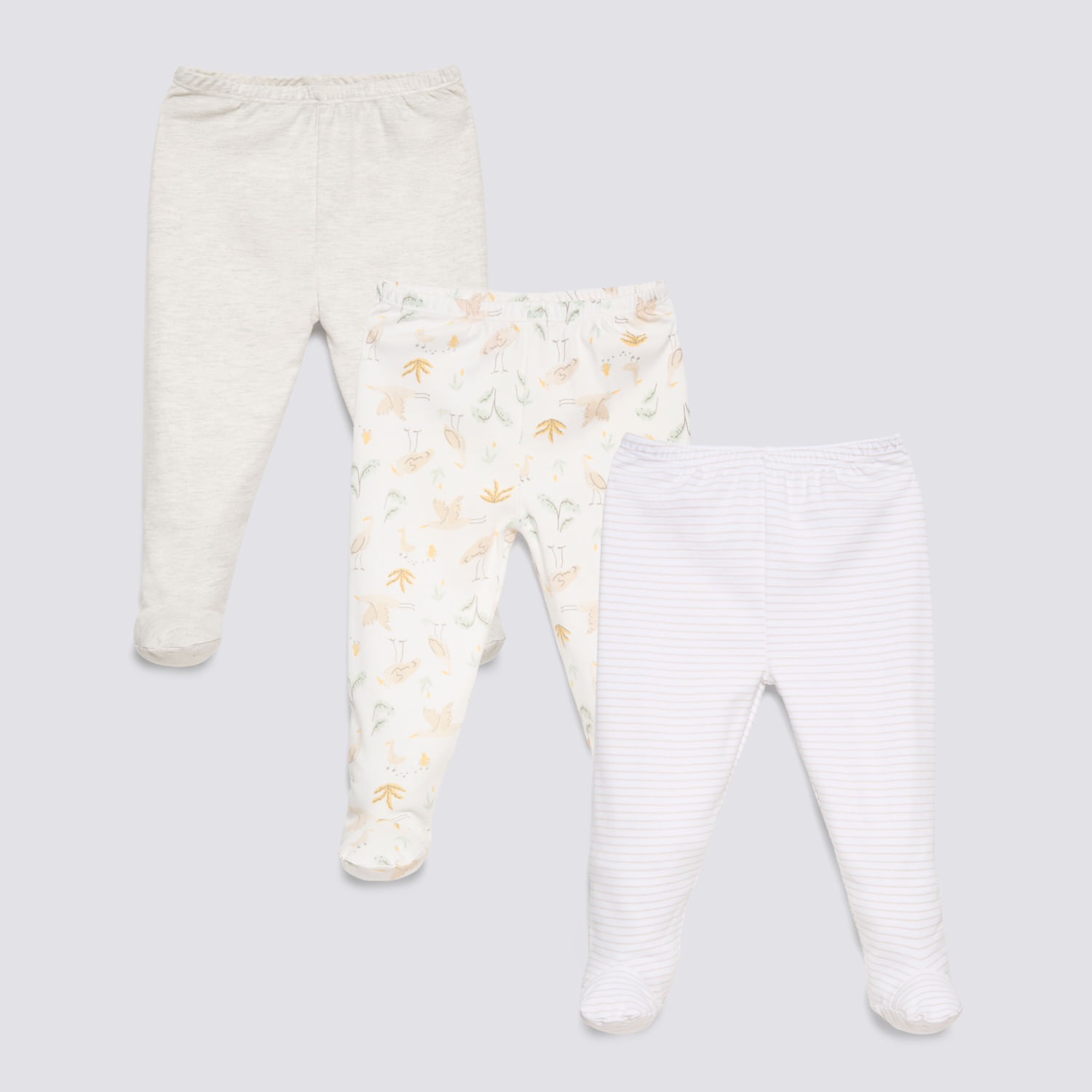 Pantalón Interno Recién Nacido Pack X3 Baby Circus Avena Melange Talla 9M
