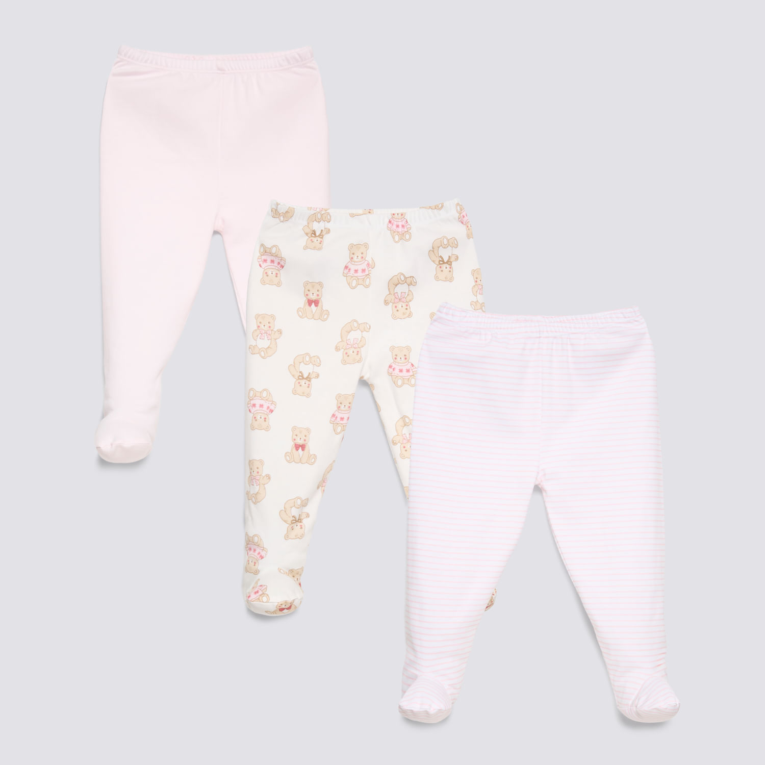 Pantalón Interno Recién Nacido Pack X3 Baby Circus Rosado Talla 6M