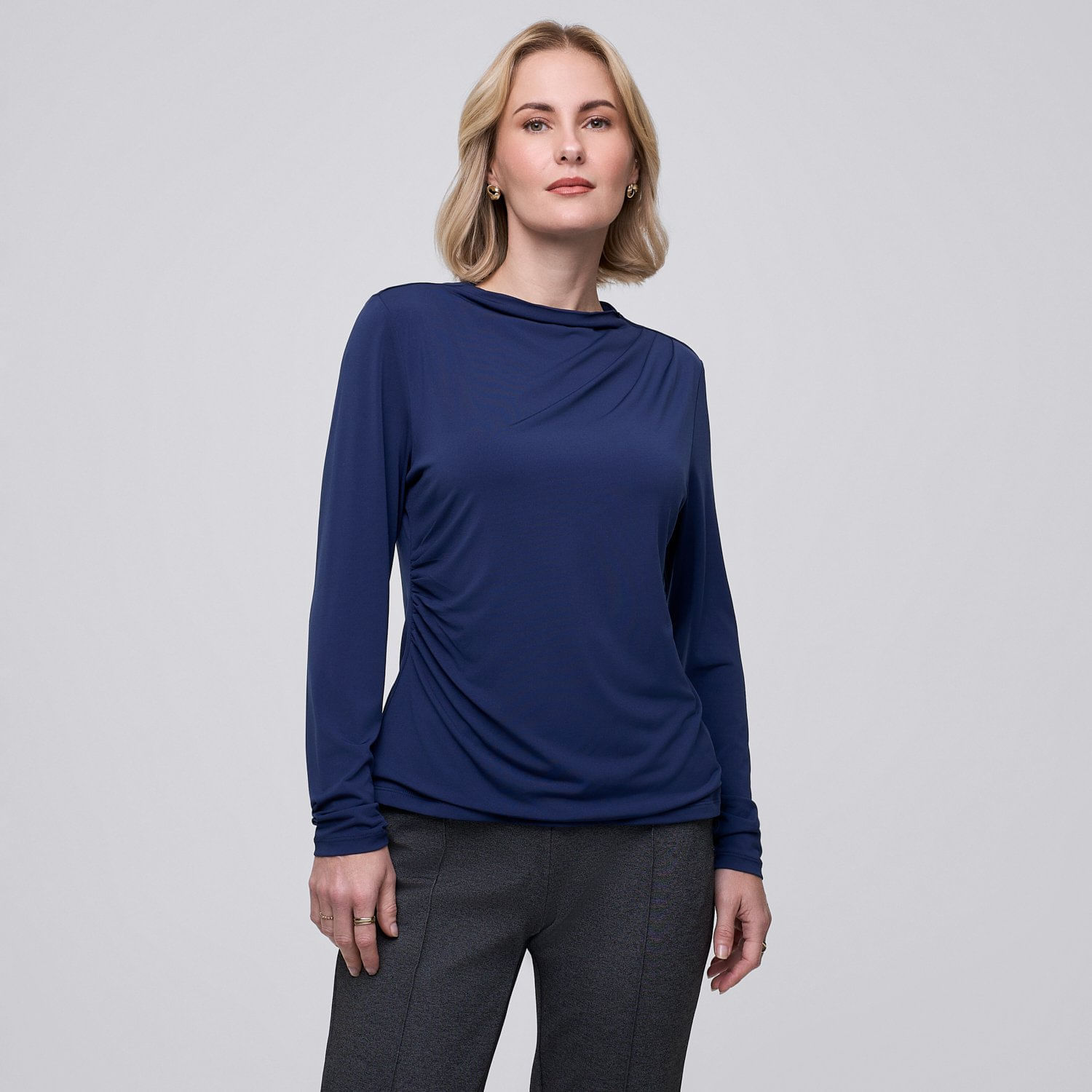 Polo Mujer Bote Zafin Manga Larga Azul M