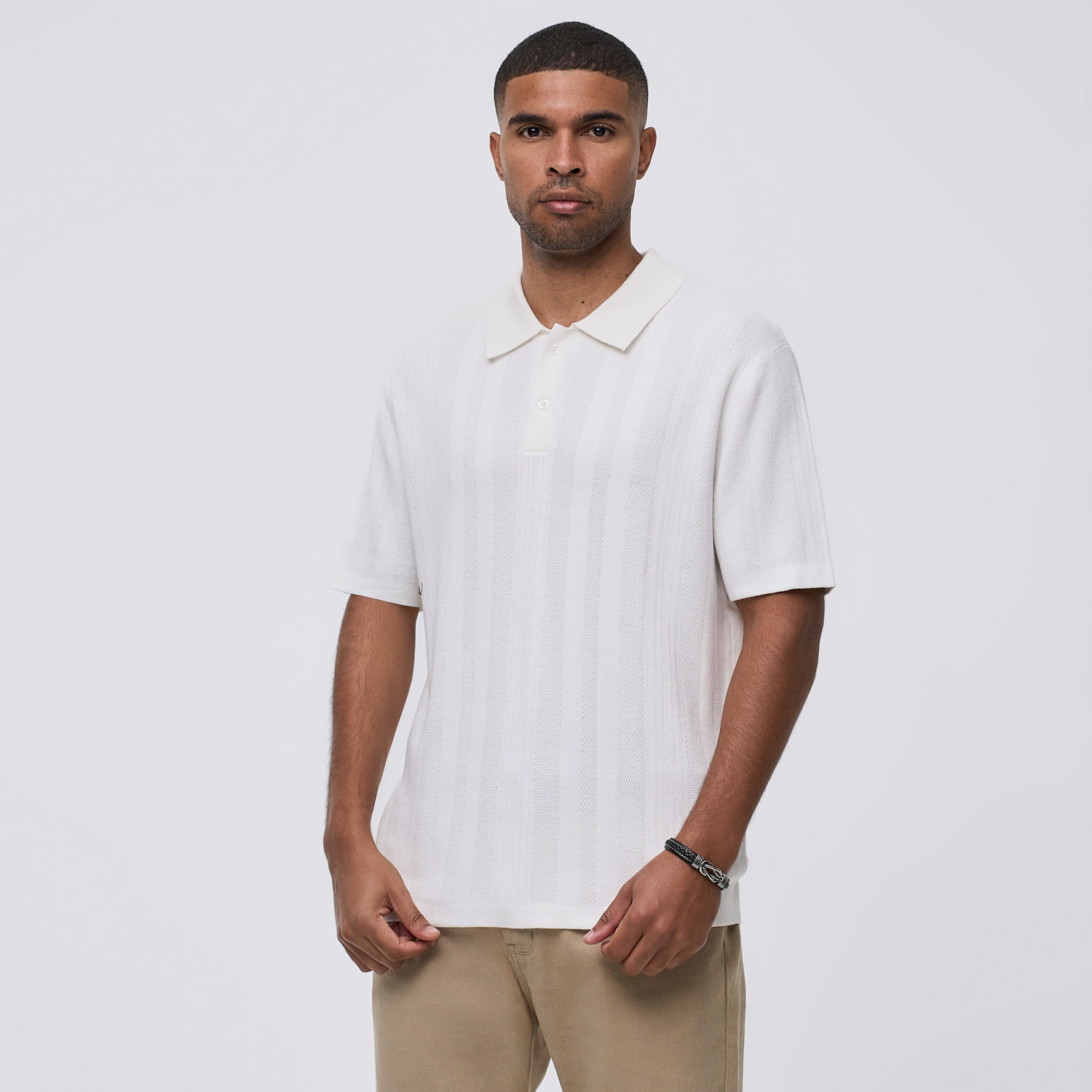 Polo Hombre Tejido Viscosa Malabar Ecru Talla XL