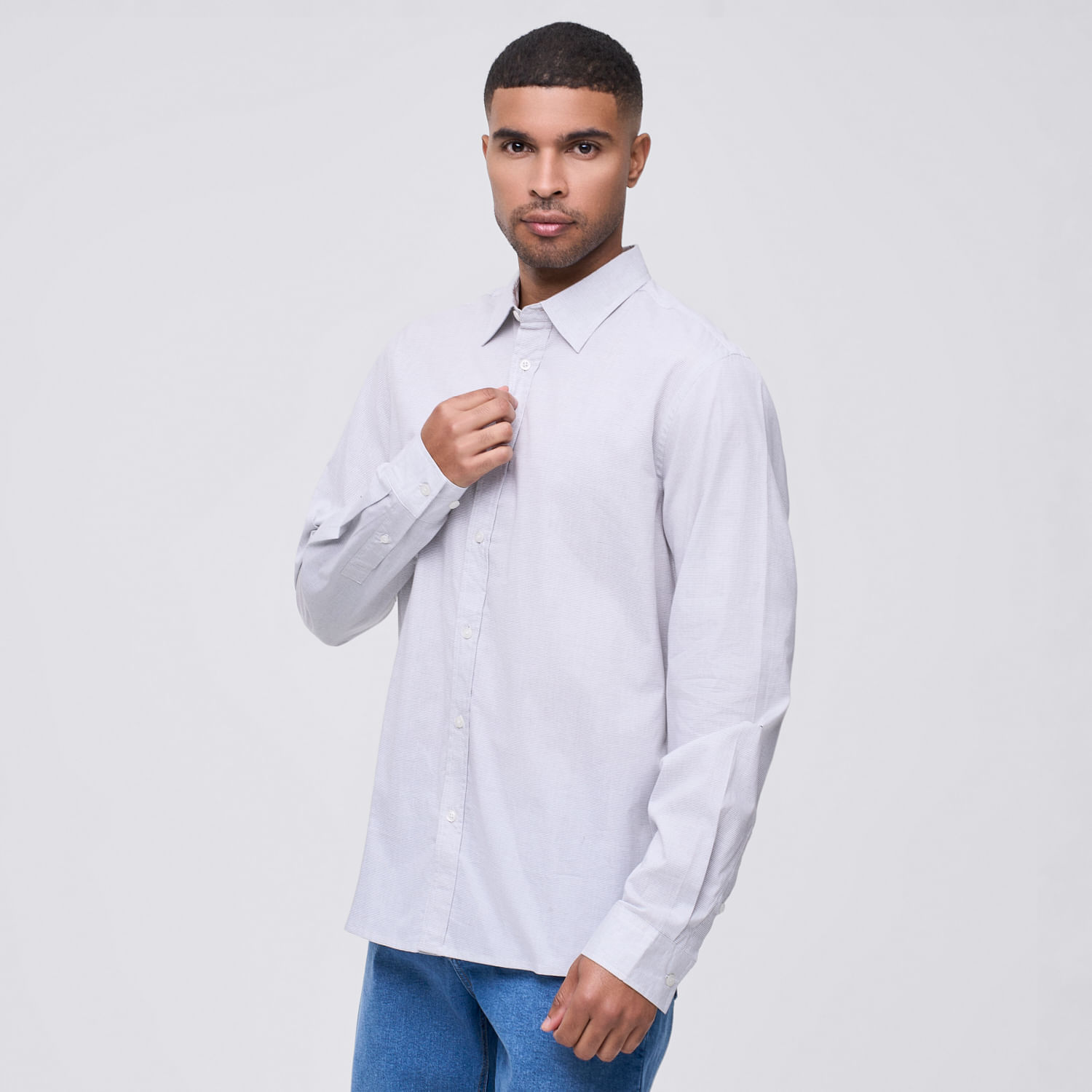Camisa Manga Larga Hombre Cotton Rayas Malabar Verde Talla L