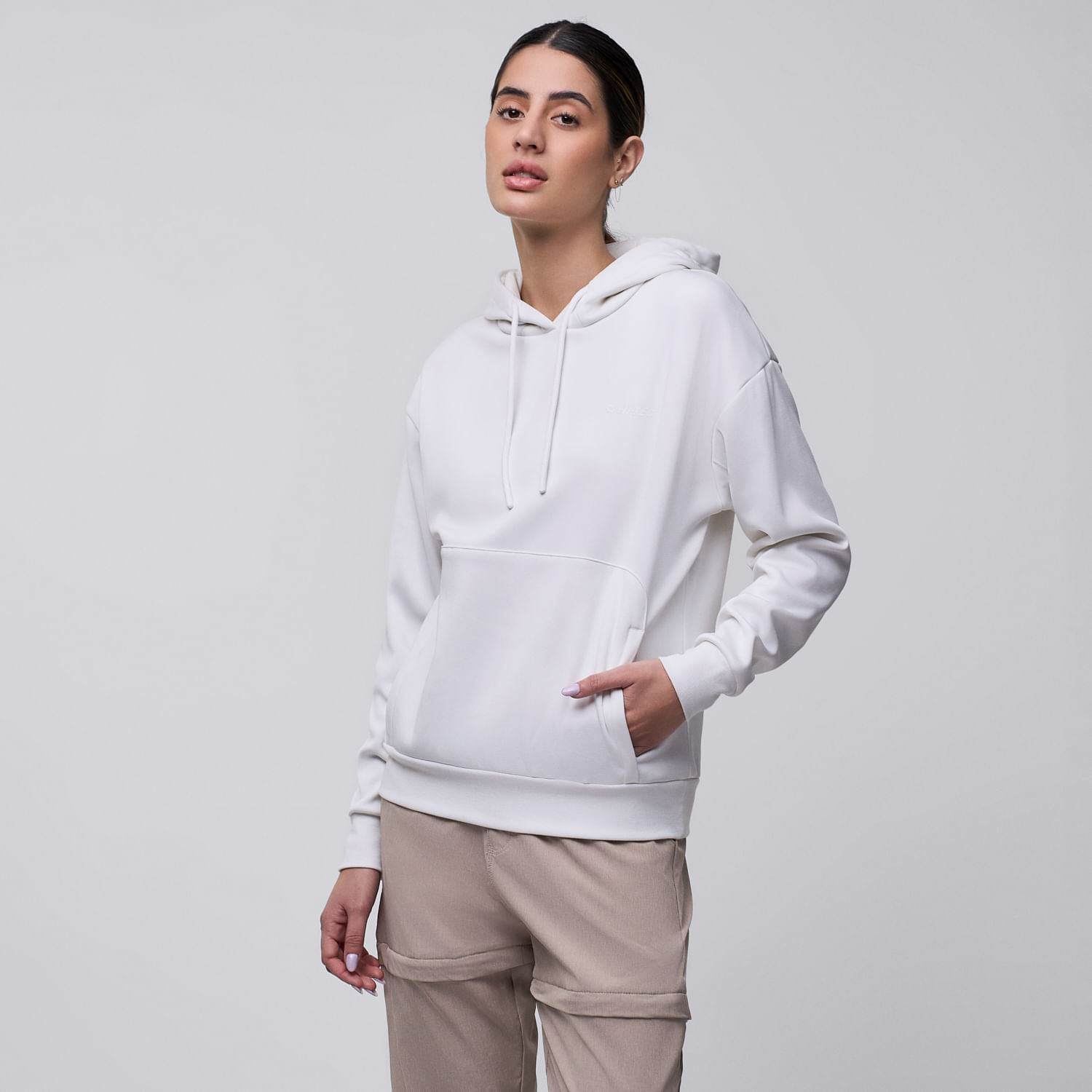 Polera Deportiva Mujer Hi-tec Hoodie Blanco XL