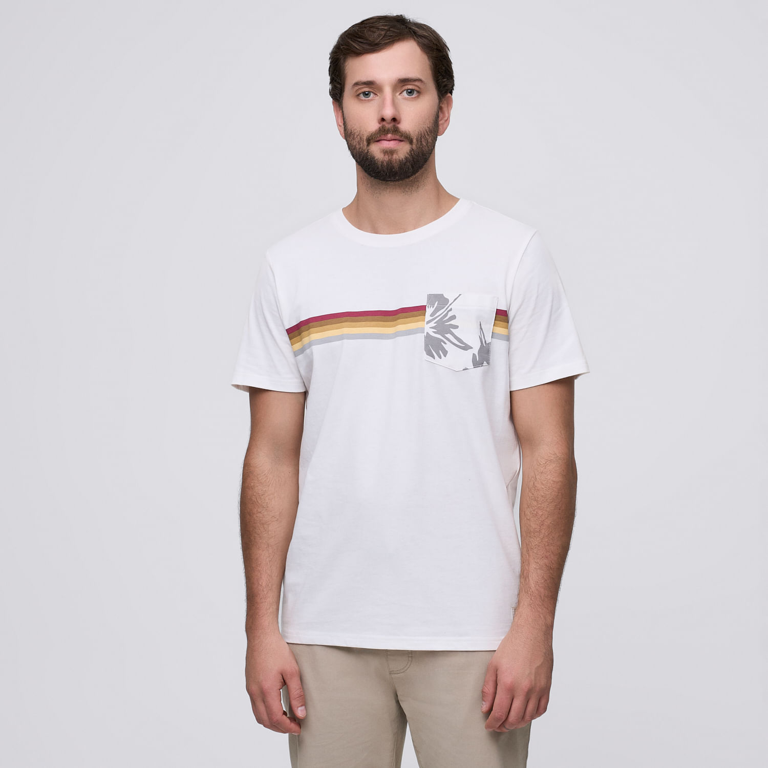 Polo Hombre Bolsillo Rayas Aereal Blanco Talla S