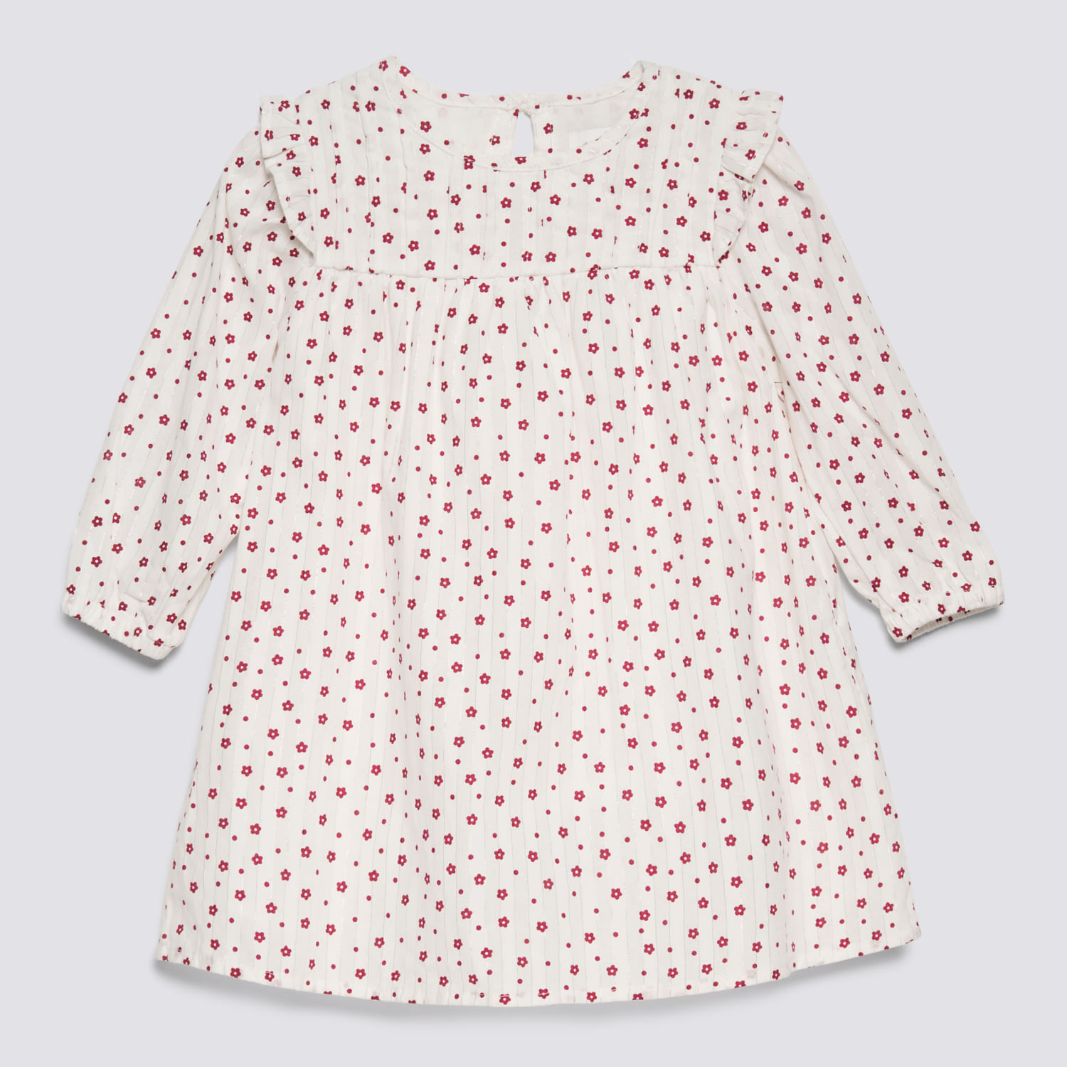 Vestido Manga Larga Bebé Niña Full Print Lurex Baby Circus Ecru Talla 36M
