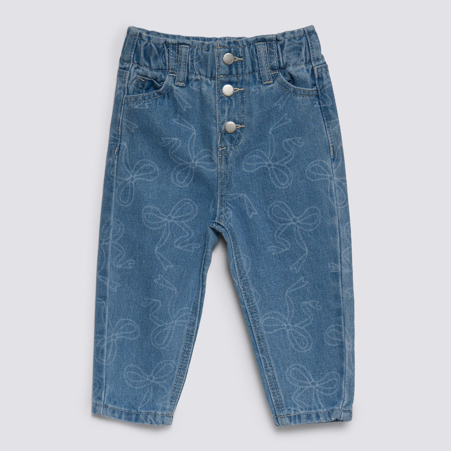 Jean Baggy Bebé Niña Laser Baby Circus Celeste Talla 12M
