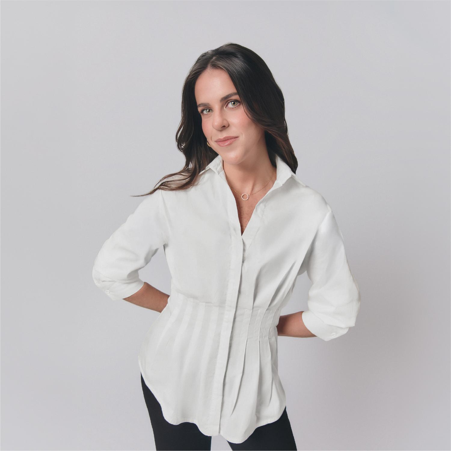 Blusa Mujer Pliegue Malabar Manga Larga Blanco L