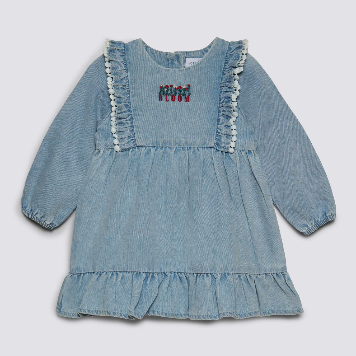 Vestido Manga Larga Bebé Niña Denim Baby Circus Celeste Talla 36M