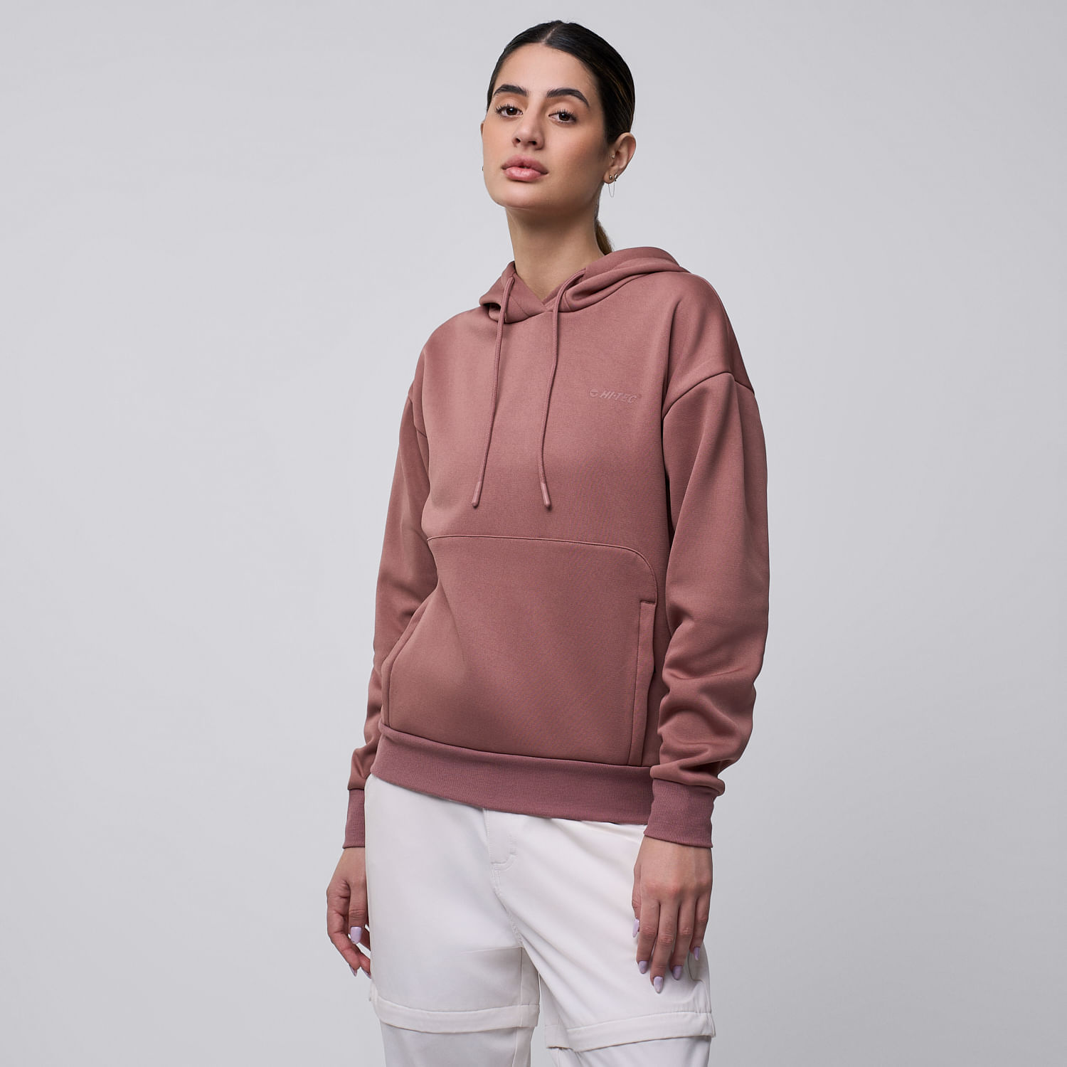 Polera Deportiva Mujer Hi-tec Hoodie Palo Rosa S