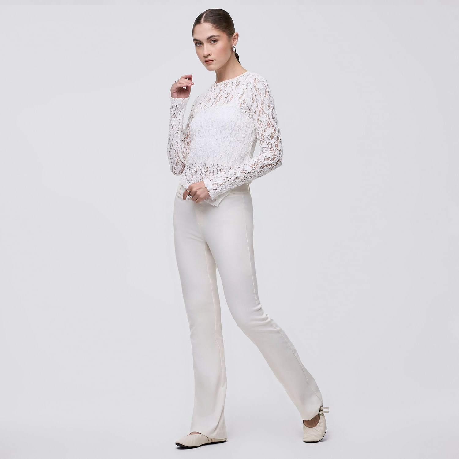 Pantalón Mujer Rayitas Hypnotic Viscosa Blanco 28