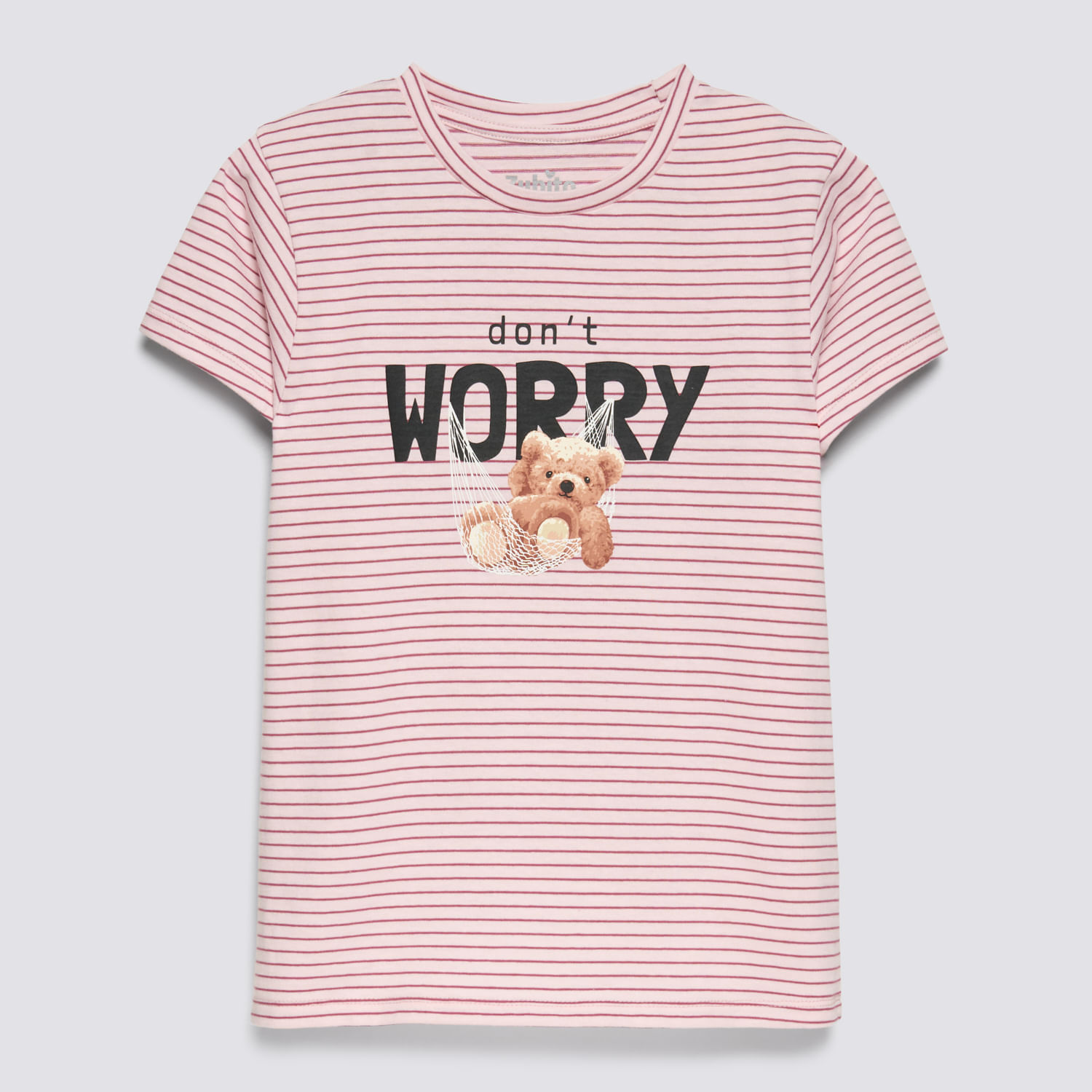 Polo Manga Corta Teen Niña Rayas Print Zubito Rosado Talla 16X