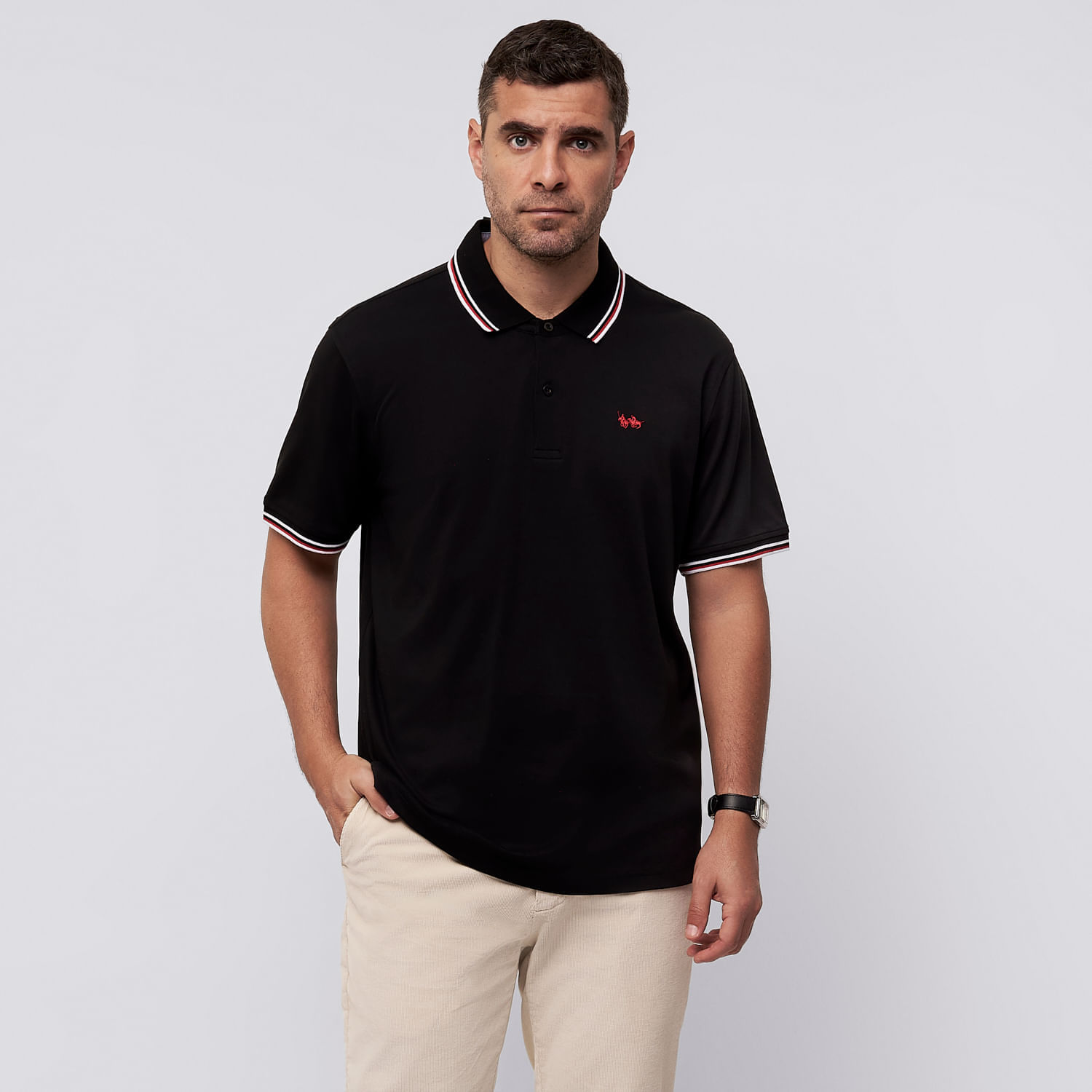Polo Hombre Jersey Detalles The Royal Parks British Club Negro Talla L