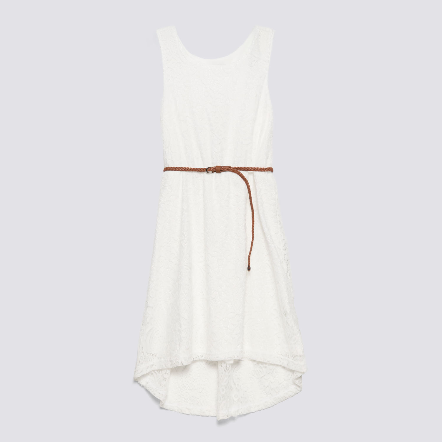 Vestido Teen Niña Lace Correa Zubito Ecru Talla 12