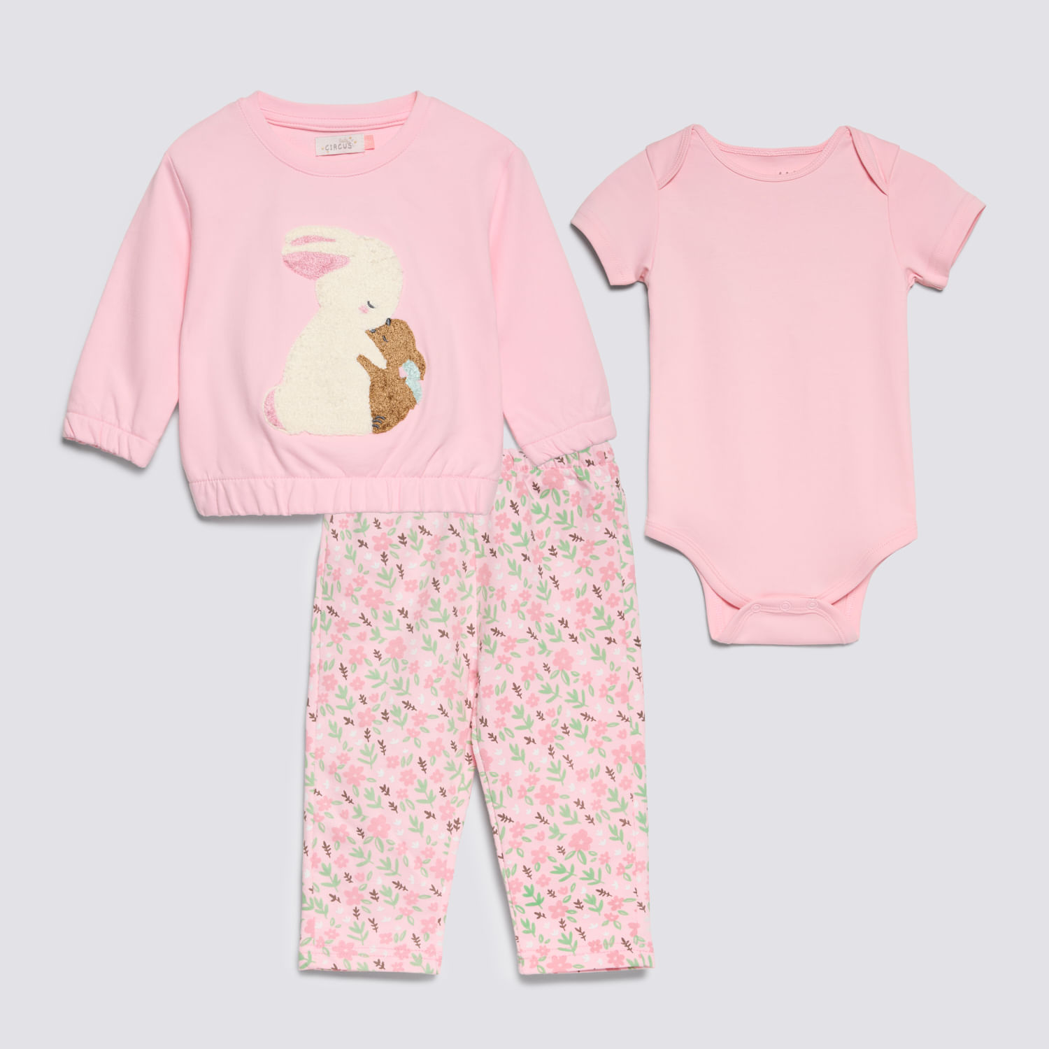 Conjunto Recién Nacido Print Baby Circus Rosado Talla 9M