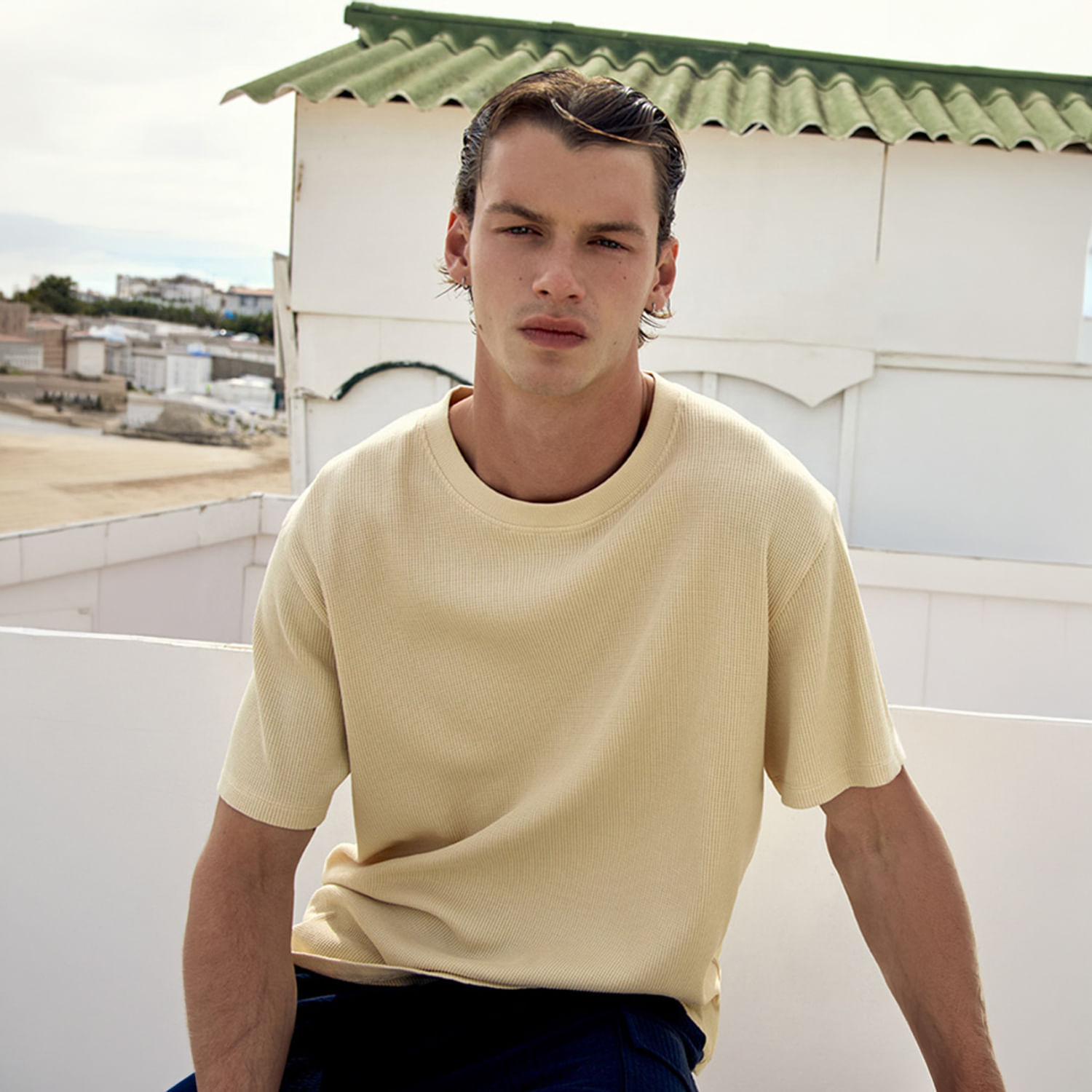 Polo Hombre Sfera Estructura Lavada Amarillo S