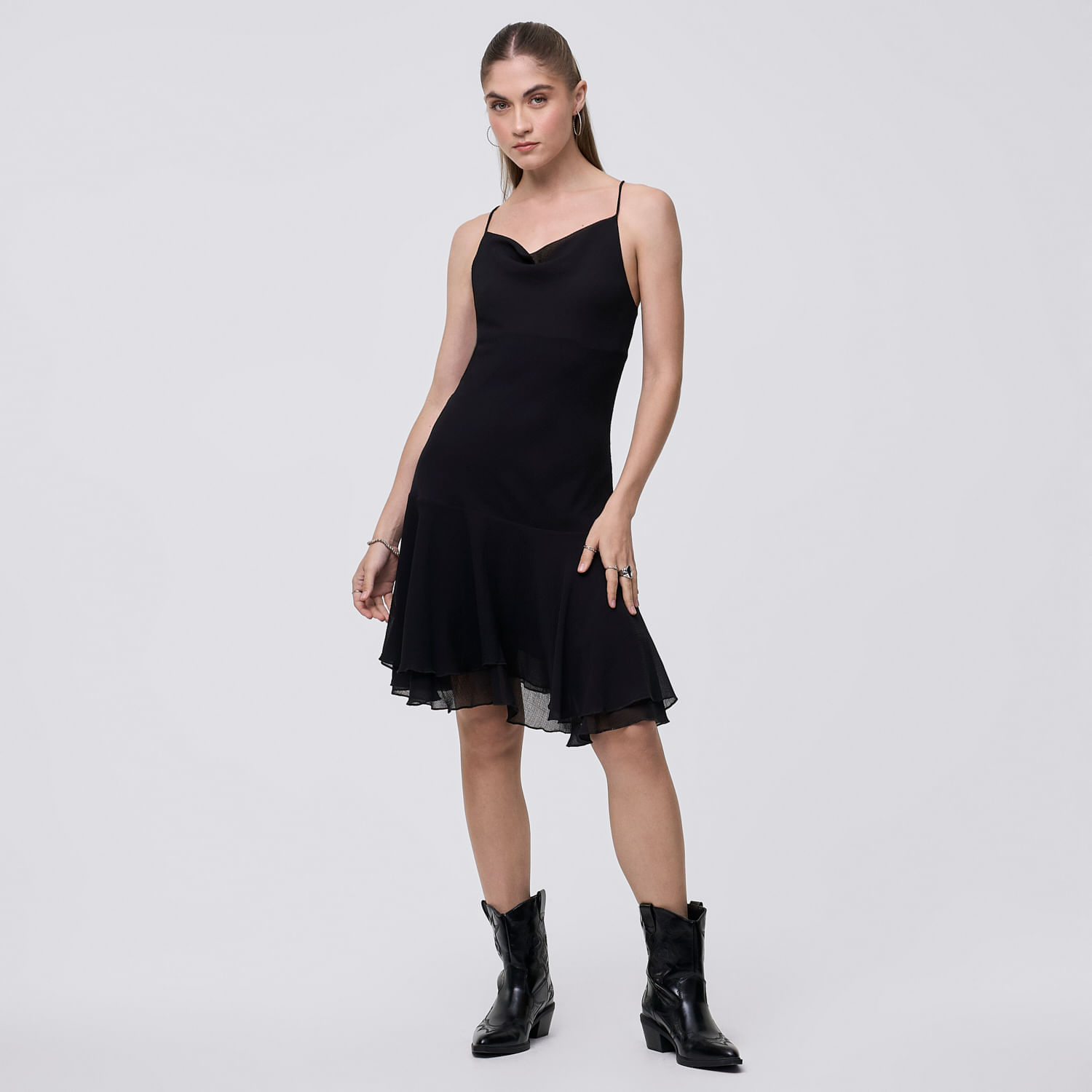Vestido Corto Mujer Rosa Hypnotic Negro L