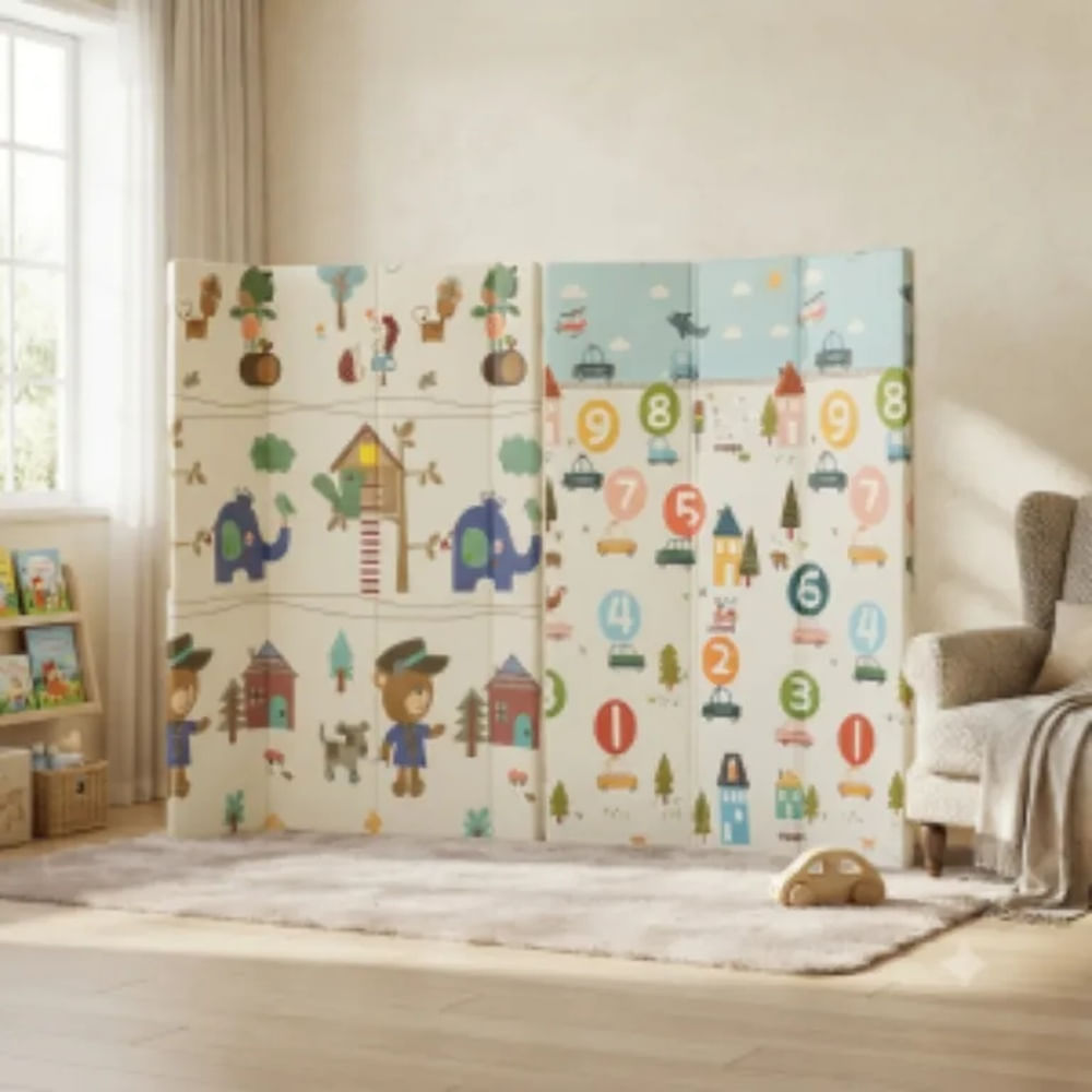 PISO PLEGABLE PARA BEBE 2X1.8M DE 0.8 CM DE ESPESOR Multicolor