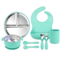 KIT DE ALIMENTACION ACERO CLASICO 8PZ- PARA BEBE VERDE