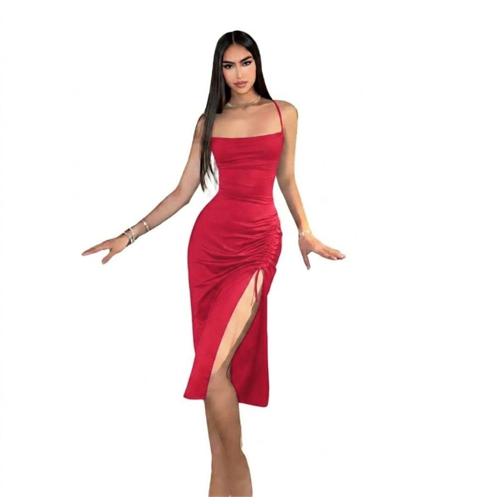 Vestido Satin Yoga Tania Vestido Satin LicradoTania Color Rojo Talla XS