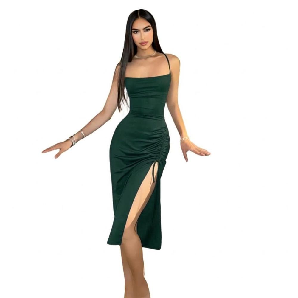 Vestido Satin Yoga Tania Vestido Satin LicradoTania Color Verde Botella Talla L
