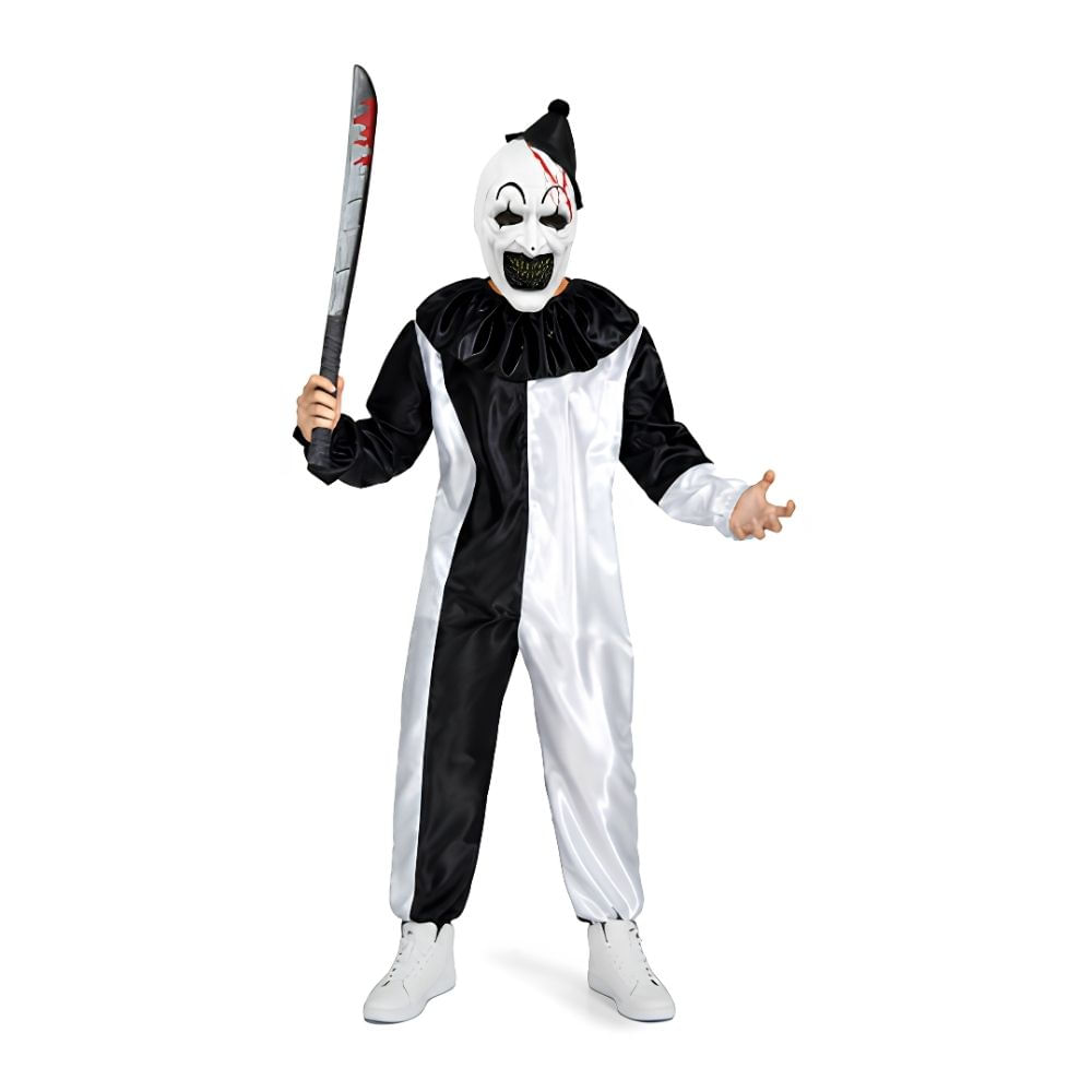 Disfraz Completo de Payaso Terror con Máscara y Accesorio Halloween Fiesta Talla L