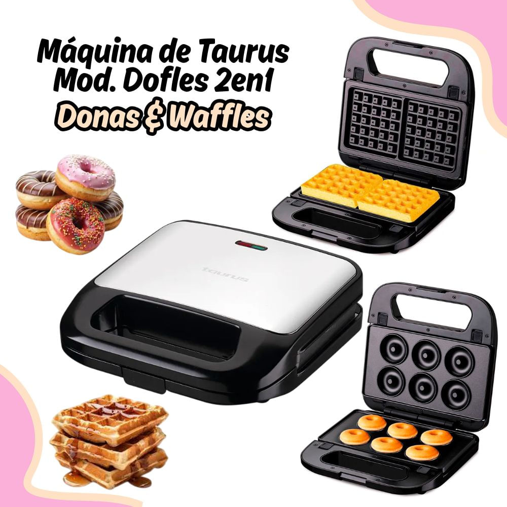 Maquina de Donas y Waffles Taurus 2 en 1