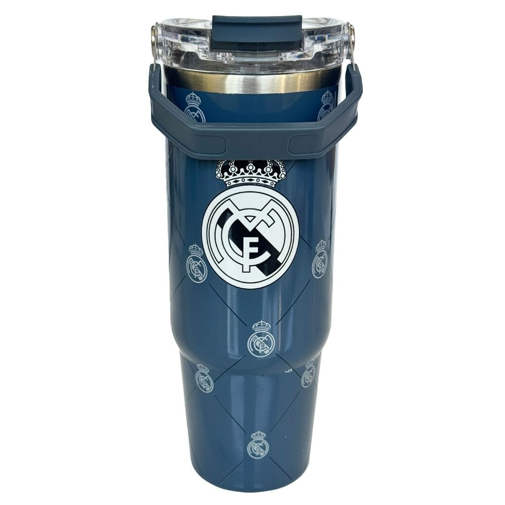 Mug Vaso Acero Termico R. Madrid Futbol Azul Con Destapador 500 ML 78665536576010