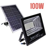 Reflector Solar Led 100Watts con Panel Solar Exteriores