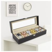 Caja Organizadora de 6Relojes  Porta Relojes Organizador de 6Compartimientos Portarelojes Exhibidor
