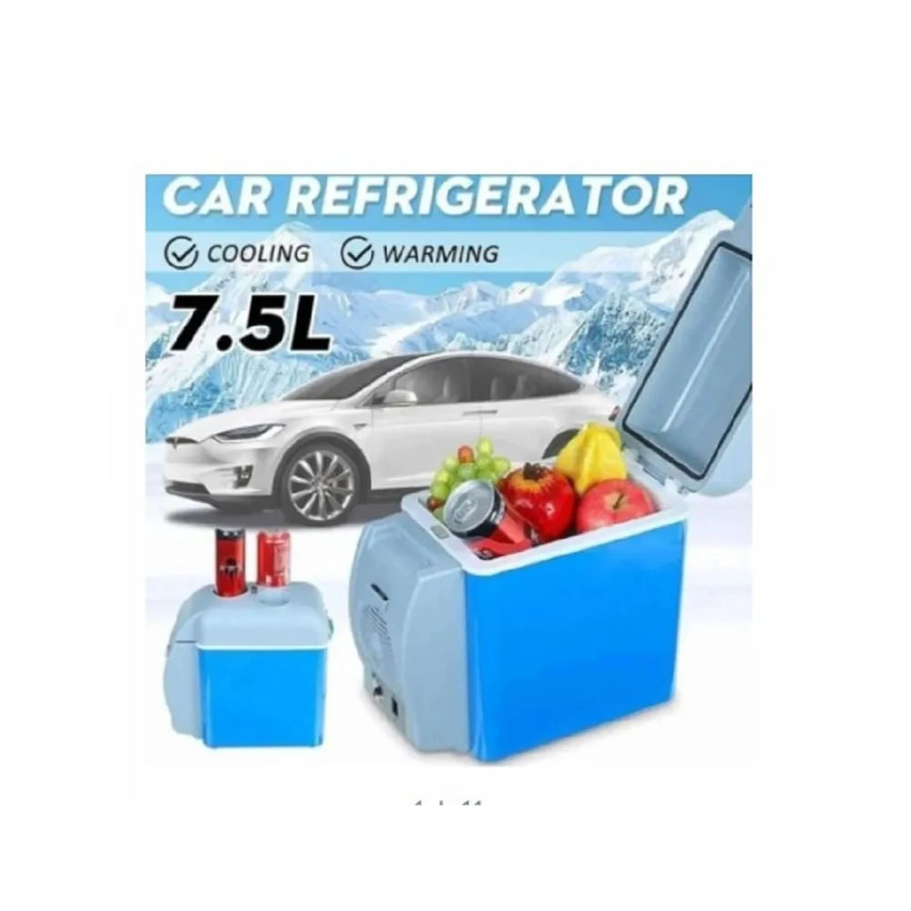 Cooler Eléctrico 7.5 Litros para Viajes - Mini Nevera Auto y Camping Multicolor